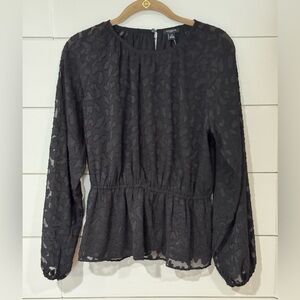 NEW Ann Taylor Petite Mixed Media Peplum Top Size S